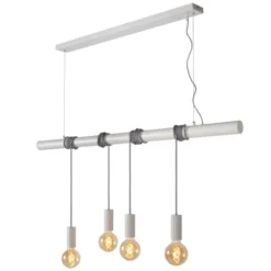 Lucide Suspensions Suspension Barre 4 Lumières En Métal L120cm -Luminaires Soldes 202 suspension barre 4 lumieres en metal l120cm 4