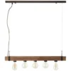 Brilliant Suspensions Suspension Barre 5 Lumières Métal Et Bois L80cm -Luminaires Soldes 202 suspension barre 5 lumieres metal et bois l80cm