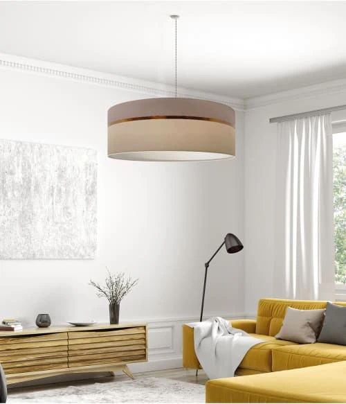 Abat-jours Suspensions Suspension Bicolore Taupe & Beige T 65 X H 25 4 Abat-jours Suspensions Suspension Bicolore Taupe & Beige T 65 X H 25 – Image 2