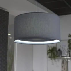 Metropolight Suspensions Suspension Cylindre Avec Diffuseur Textile Gris D39cm -Luminaires Soldes 202 suspension cylindre avec diffuseur textile gris d39cm 2