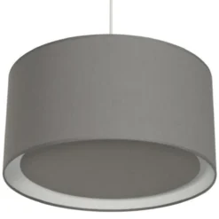 Metropolight Suspensions Suspension Cylindre Avec Diffuseur Textile Gris D39cm