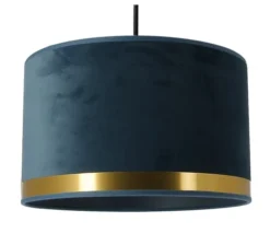 Metropolight Suspensions Suspension Cylindre En Velours Bleu D29cm