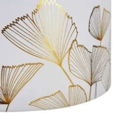 Decoratie Suspensions Suspension Cylindrique Blanc Doré D40cm -Luminaires Soldes 202 suspension cylindrique blanc dore d40cm 2