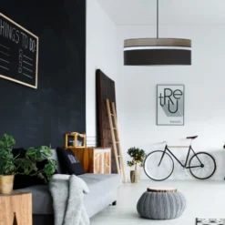 Kauze Luminaires Suspensions Suspension Déco Noir Et Gris Ø 55 -Luminaires Soldes 202 suspension deco noir et gris oe 55 2