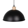 Maisons Du Monde Suspensions Suspension Demi-sphère En Métal Noir Et Bois D30 -Luminaires Soldes 202 suspension demi sphere en metal noir et bois d30 1000 10 15 227606 1