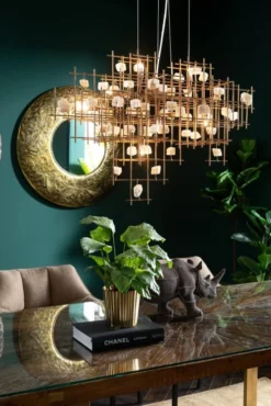 Kare Design Suspensions Suspension En Acier Et Pierres -Luminaires Soldes 202 suspension en acier et pierres 4