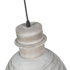 QAZQA Suspensions Suspension En Acier Gris -Luminaires Soldes 202 suspension en acier gris 2