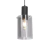 QAZQA Suspensions Suspension En Acier Noir -Luminaires Soldes 202 suspension en acier noir 12