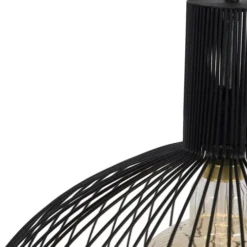 QAZQA Suspensions Suspension En Acier Noir -Luminaires Soldes 202 suspension en acier noir 26