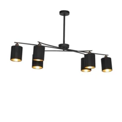 QAZQA Suspensions Suspension En Acier Noir -Luminaires Soldes 202 suspension en acier noir 4