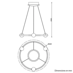 Laurie Lumière Suspensions Suspension En Aluminium Dore -Luminaires Soldes 202 suspension en aluminium dore 2