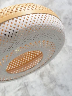 Good & Mojo Suspensions Suspension En Bambou Blanc H17cm -Luminaires Soldes 202 suspension en bambou blanc h17cm 1