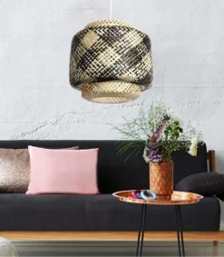 Lussiol Lighting Suspensions Suspension En Bambou Noir D. 40 Cm -Luminaires Soldes 202 suspension en bambou noir d 40 cm 2