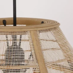 Mica Decorations Suspensions Suspension En Bois Beige Et Lin -Luminaires Soldes 202 suspension en bois beige et lin 2