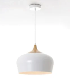 Lussiol Lighting Suspensions Suspension En Bois Blanc D. 35 Cm -Luminaires Soldes 202 suspension en bois blanc d 35 cm 3
