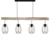 Rendez Vous Déco Suspensions Suspension En Bois Et Métal 4 Lampes -Luminaires Soldes 202 suspension en bois et metal 4 lampes