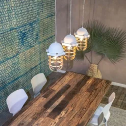 Now’s Home Suspensions Suspension En Bois Et Métal Blanc -Luminaires Soldes 202 suspension en bois et metal blanc 3