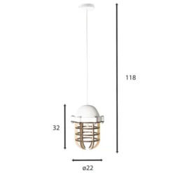 Now’s Home Suspensions Suspension En Bois Et Métal Blanc -Luminaires Soldes 202 suspension en bois et metal blanc 5