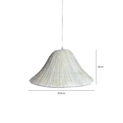 Now’s Home Suspensions Suspension En Feuilles De Palmier Blanche 55x28cm -Luminaires Soldes 202 suspension en feuilles de palmier blanche 55x28cm 5