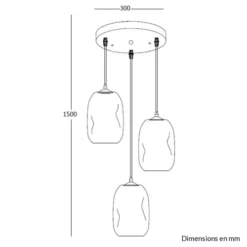Keria Suspensions Suspension En Glass Noir -Luminaires Soldes 202 suspension en glass noir 13