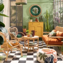 Maisons Du Monde Suspensions Suspension En Jonc De Mer Beige Et Vert D41 -Luminaires Soldes 202 suspension en jonc de mer beige et vert d41 1000 6 20 227160 3