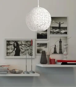 Lussiol Lighting Suspensions Suspension En Métal Blanc D. 30 Cm -Luminaires Soldes 202 suspension en metal blanc d 30 cm 3