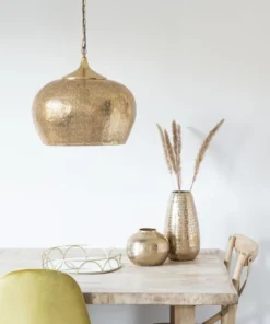 Maisons Du Monde Suspensions Suspension En Métal Ciselé Doré Mat D44 -Luminaires Soldes 202 suspension en metal cisele dore mat d44 1000 6 35 201099 2