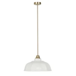 Maisons Du Monde Suspensions Suspension En Métal Doré Et Céramique Blanche