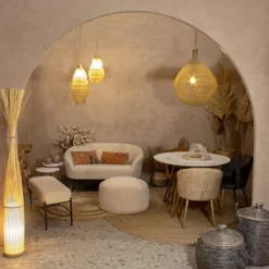 Now’s Home Suspensions Suspension En Métal Filaire Doré Ronde D73cm -Luminaires Soldes 202 suspension en metal filaire dore ronde d73cm 3