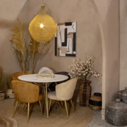 Now’s Home Suspensions Suspension En Métal Filaire Doré Ronde D73cm -Luminaires Soldes 202 suspension en metal filaire dore ronde d73cm 4