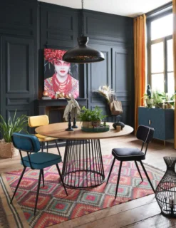 Maisons Du Monde Suspensions Suspension En Métal Noir Et Décor Floral Peint -Luminaires Soldes 202 suspension en metal noir et decor floral peint 1000 15 35 189701 8