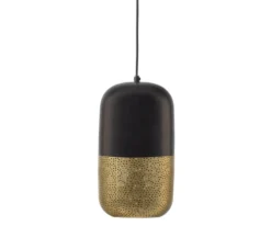 Woood Suspensions Suspension En Métal Noir Et Doré 36cm