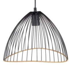 Maisons Du Monde Suspensions Suspension En Métal Noir Et Papier Marron