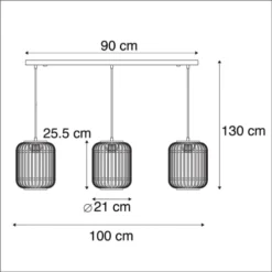 QAZQA Suspensions Suspension En Rotin Beige -Luminaires Soldes 202 suspension en rotin beige 2