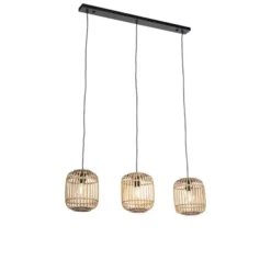 QAZQA Suspensions Suspension En Rotin Beige