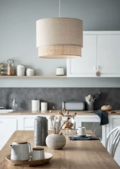 Maisons Du Monde Suspensions Suspension En Rotin Et Coton Gris -Luminaires Soldes 202 suspension en rotin et coton gris 1000 4 14 223792 3