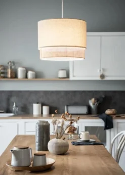 Maisons Du Monde Suspensions Suspension En Rotin Et Coton Gris -Luminaires Soldes 202 suspension en rotin et coton gris 1000 4 14 223792 4