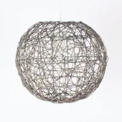 Keria Suspensions Suspension En Rotin Gris -Luminaires Soldes 202 suspension en rotin gris 2