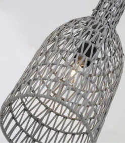 Lussiol Lighting Suspensions Suspension En Rotin Gris D. 19 Cm -Luminaires Soldes 202 suspension en rotin gris d 19 cm 2