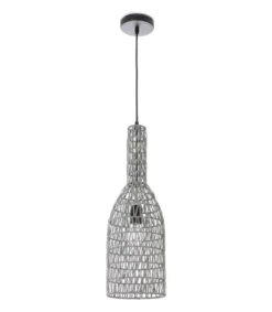 Lussiol Lighting Suspensions Suspension En Rotin Gris D. 19 Cm -Luminaires Soldes 202 suspension en rotin gris d 19 cm 3