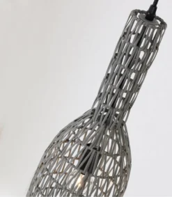 Lussiol Lighting Suspensions Suspension En Rotin Gris D. 19 Cm -Luminaires Soldes 202 suspension en rotin gris d 19 cm 4