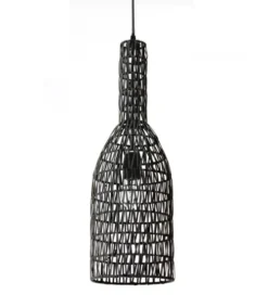 Lussiol Lighting Suspensions Suspension En Rotin Noir D. 19 Cm