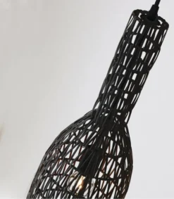 Lussiol Lighting Suspensions Suspension En Rotin Noir D. 19 Cm -Luminaires Soldes 202 suspension en rotin noir d 19 cm 5