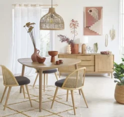 Maisons Du Monde Suspensions Suspension En Rotin Tressé Et Métal Noir -Luminaires Soldes 202 suspension en rotin tresse et metal noir 1000 3 10 211857 3