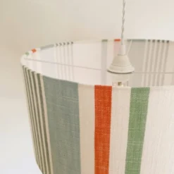 Belamp Suspensions Suspension En Tissu Foutas Blanc Bleu - Diamètre 40 Cm -Luminaires Soldes 202 suspension en tissu foutas blanc bleu diametre 40 cm 3