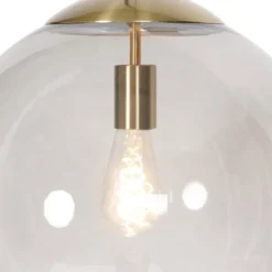 QAZQA Suspensions Suspension En Verre Doré/laiton -Luminaires Soldes 202 suspension en verre dore laiton 18