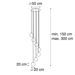 QAZQA Suspensions Suspension En Verre Doré/laiton -Luminaires Soldes 202 suspension en verre dore laiton 24