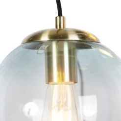 QAZQA Suspensions Suspension En Verre Doré/laiton -Luminaires Soldes 202 suspension en verre dore laiton 25