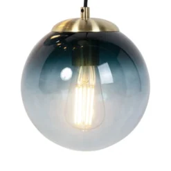 QAZQA Suspensions Suspension En Verre Doré/laiton -Luminaires Soldes 202 suspension en verre dore laiton 27