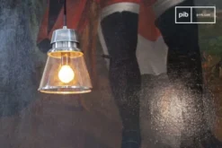 PIB Suspensions Suspension En Verre Et Métal Argenté -Luminaires Soldes 202 suspension en verre et metal argente 1